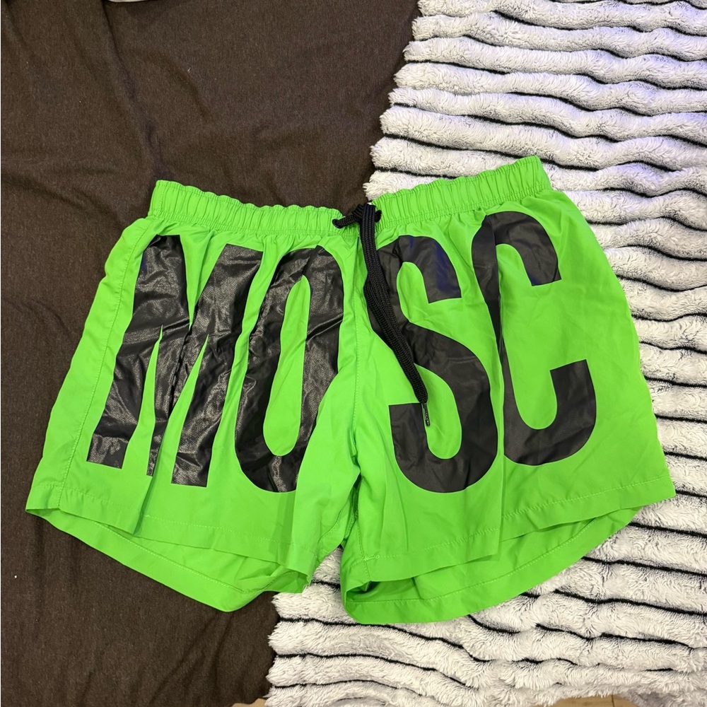 Moschino Lime green swim shorts